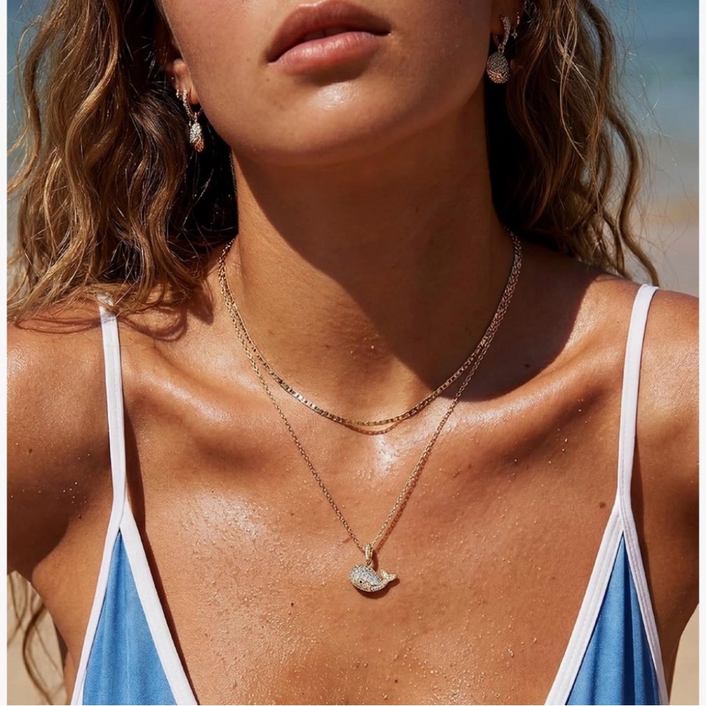 Anthro Gold Whale Necklace Choker - Picture 3 of 5
